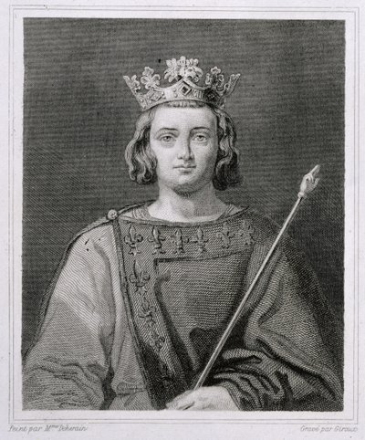 Karl IV. der Schöne (1294-1328) König von Frankreich, graviert von Giroux von Herminie Deherain